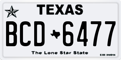 TX license plate BCD6477
