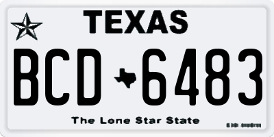TX license plate BCD6483