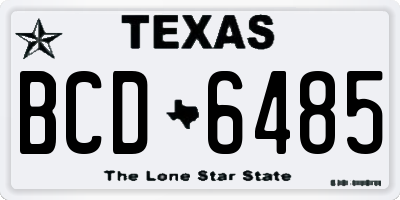 TX license plate BCD6485