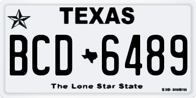 TX license plate BCD6489