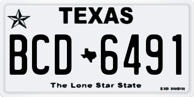 TX license plate BCD6491