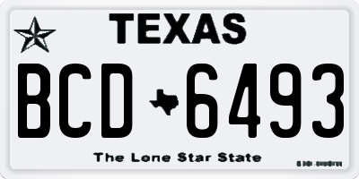 TX license plate BCD6493