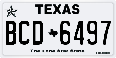 TX license plate BCD6497