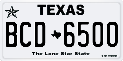 TX license plate BCD6500