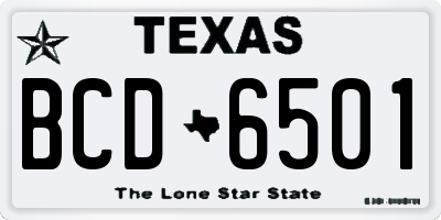 TX license plate BCD6501