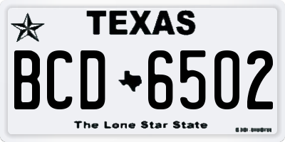 TX license plate BCD6502