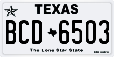 TX license plate BCD6503