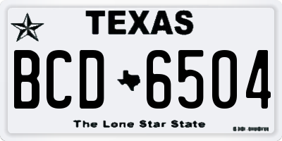 TX license plate BCD6504