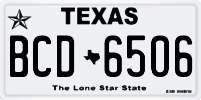 TX license plate BCD6506