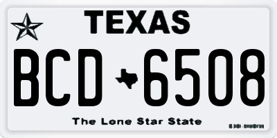 TX license plate BCD6508