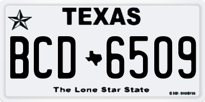 TX license plate BCD6509