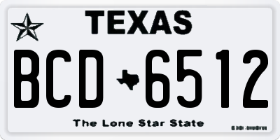 TX license plate BCD6512