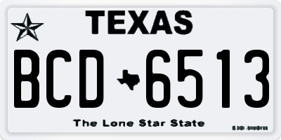 TX license plate BCD6513