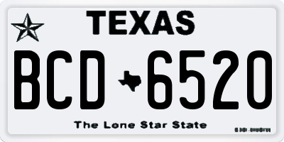 TX license plate BCD6520