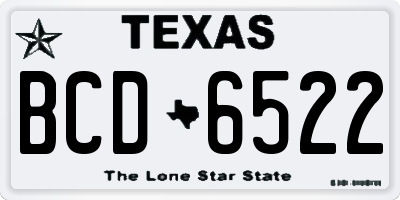 TX license plate BCD6522