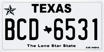 TX license plate BCD6531