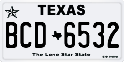 TX license plate BCD6532