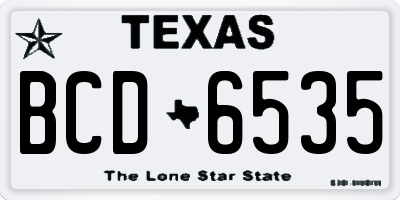 TX license plate BCD6535