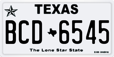 TX license plate BCD6545