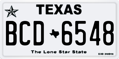 TX license plate BCD6548