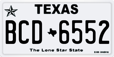 TX license plate BCD6552