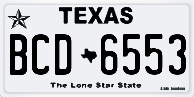 TX license plate BCD6553