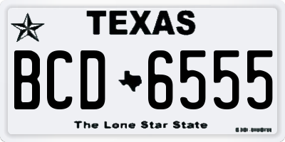 TX license plate BCD6555