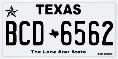 TX license plate BCD6562