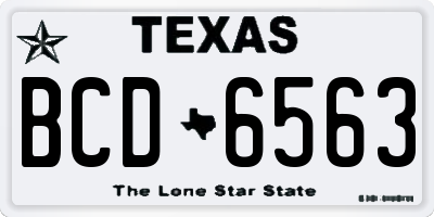 TX license plate BCD6563