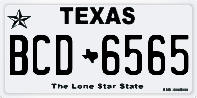 TX license plate BCD6565