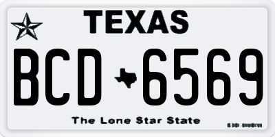 TX license plate BCD6569