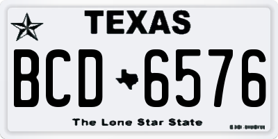TX license plate BCD6576