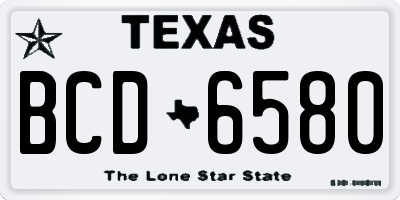 TX license plate BCD6580