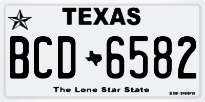 TX license plate BCD6582