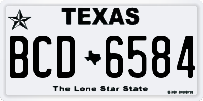 TX license plate BCD6584