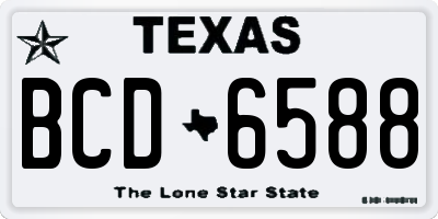 TX license plate BCD6588