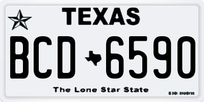 TX license plate BCD6590