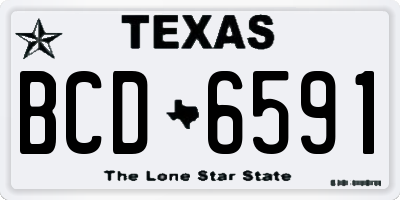 TX license plate BCD6591