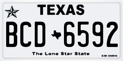 TX license plate BCD6592