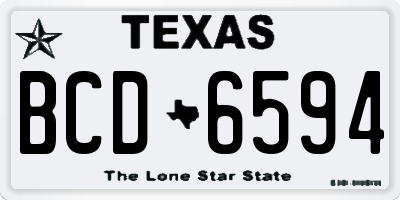 TX license plate BCD6594