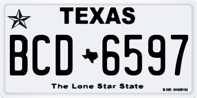 TX license plate BCD6597