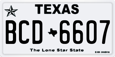 TX license plate BCD6607