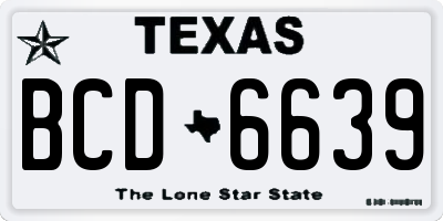 TX license plate BCD6639
