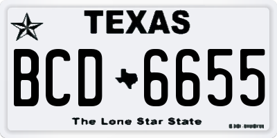 TX license plate BCD6655