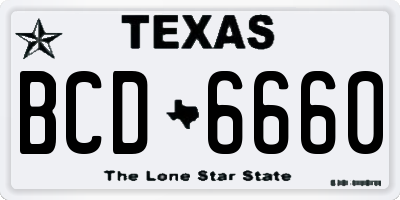 TX license plate BCD6660