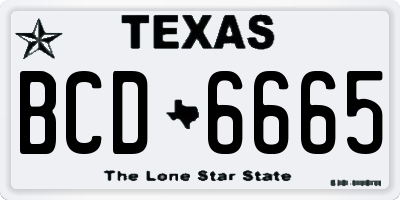 TX license plate BCD6665
