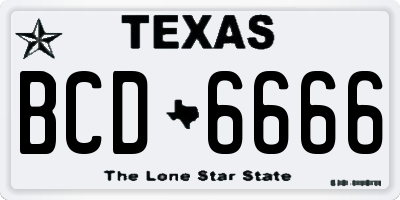 TX license plate BCD6666