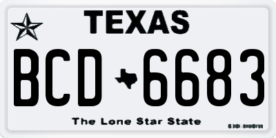 TX license plate BCD6683