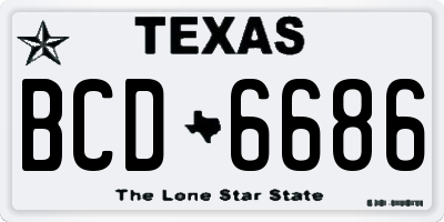 TX license plate BCD6686