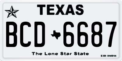 TX license plate BCD6687